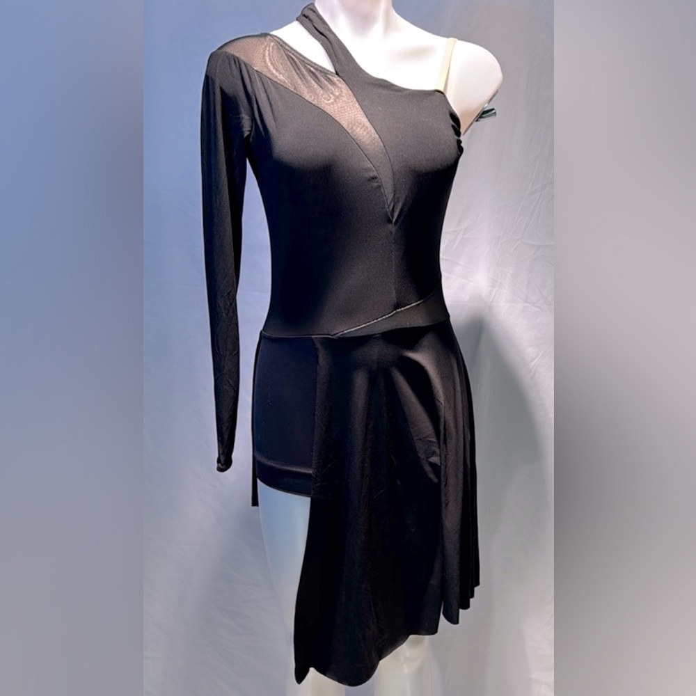 Elegant Black Asymmetrical Romper Dress